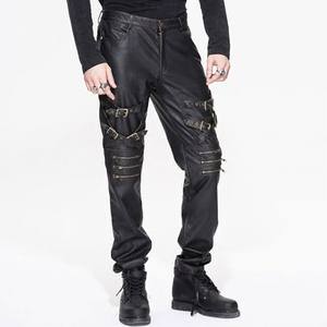 Pantalones de cuero ajustados a la moda para hombre, ropa informal, cuero original, pantalones de cuero de la mejor calidad para adultos, pantalones de cuero. - Product Image 5