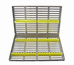 Caja de esterilización dental manual de acero inoxidable autoclavable, soporte de malla para instrumentos médicos - Product Image 1