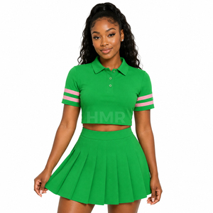 Ensembles de tennis HMR Sisterhood Sorority : polos de course et jupes courtes plissées pour le sport et le fitness - Product Image 1