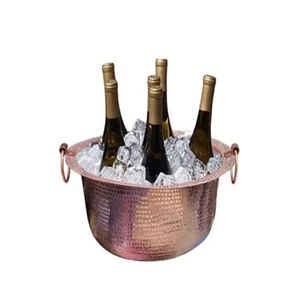 Vintage Classic Dimpled Galvanized Ice <b>Bucket</b> Beverage Holder Warm Copper Glow 5L Capacity Portable Available Wholesale Prices - Product Image 1