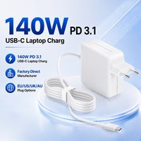Chargeur universel pour ordinateur portable Type C 140W à charge rapide avec adaptateur d'alimentation haute puissance pour MacBook, Lenovo, tablette, téléphone