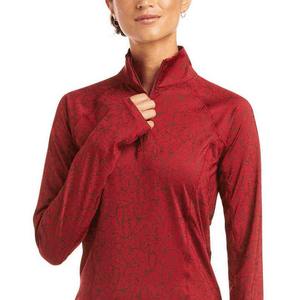 Chemise d'équitation respirante à manches longues pour femme, en spandex/polyester extensible dans quatre directions, avec fermeture éclair, sous-vêtement de base pour l'équitation - Product Image 3