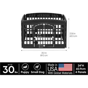 Recinto per Cani a 4 Pannelli da 24 Pollici con Porta 35 X 35 X 24, Box per Cuccioli, Recinzione per Animali Domestici da Interno per Cuccioli/Cani di Piccola Taglia - Product Image 2