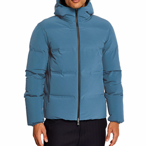 Veste polaire pour homme avec fermeture éclair bidirectionnelle, coupe décontractée, logo personnalisé, coupe-vent, col montant, vêtement d'hiver chaud en toile - Product Image 2