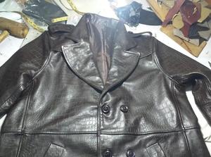 Men's <b>Sheepskin</b> Genuine Leather Waterproof <b>Vintage</b> Bomber Trench <b>Coat</b> Turn-down Collar Winter Long Jacket with Cotton Lining - Product Image 5