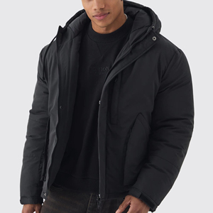 Blouson matelassé à capuche zippé pour homme, nouveau design, enduit, coupe-vent, imperméable, extrêmement chaud, hiver, vente en gros, OEM ODM - Product Image 1