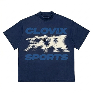 Clovix Sports Mens <b>Top</b> Quality Heavyweight Short Sleeve T Shirt Regular Fit Cotton Graphic Printed Casual Summer Apparel - Product Image 4