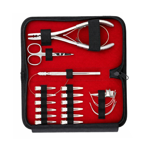Kit de Herramientas Profesional para Extensiones de Cabello con Queratina Roja Mate, Alicates Metálicos de Acero Inoxidable de Grado Quirúrgico, Incluye Prensa para Extensiones Adhesivas ARMA - Product Image 4