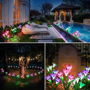 Set di 4 Luci Solari a Forma di Medusa per Giardino, 7 Colori Cangianti con Fibra Ottica, Regalo Perfetto per Giardinaggio, per Mamma, Nonna o Donne - Product Image 2