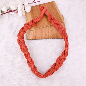 Hand Braided Natural Jute Rope <b>Statement</b> <b>Necklace</b> - Product Image 4