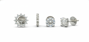 Pendientes de Diamantes de Corte Redondo para Mujer, Diamantes Cultivados en Laboratorio - Product Image 3