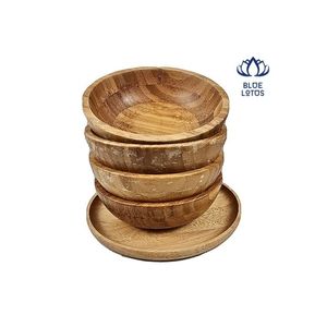 Tazón de Bambú de Material Superior, Construcción Duradera, Acabado Limpio, Apto para Servir Alimentos y Guardar Ingredientes, Mejora el Estilo - Product Image 1