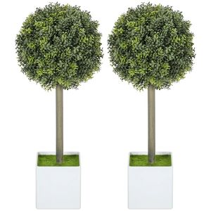 Set di 2 Piante Artificiali con Sfere Decorative per Casa o Ufficio, Scopi Decorativi Verdi - Product Image 5