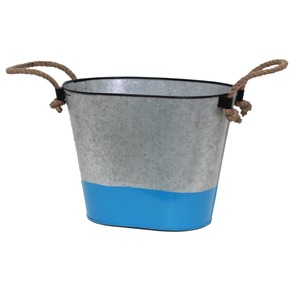 Decorative Party Beverage Cooling <b>Tub</b> with Rustic Metal Finish and Side Grip Handles - Product Image 2