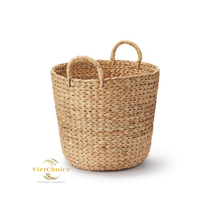 VIETCHOICE 100% High Quality Water Hyacinth <b>Basket</b> Customizable Durable Eco-Friendly <b>Foldable</b> Vintage Style Furniture - Product Image 2
