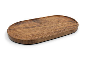 Bandeja de Servir Multifuncional Ligera Hecha a Mano con Patrón Geométrico Minimalista de Madera de Acacia (Suar), Resistente al Calor y Apta para Alimentos - Product Image 2