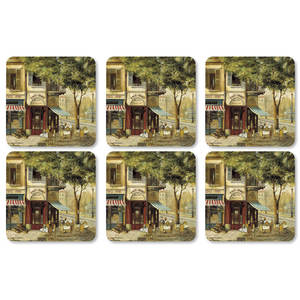 Pimpernel Parisian Scenes Décoratif Miroir 5mm Bois Vintage Café de Paris Street View Art Design Sous-verres pour Table à Manger - Product Image 6