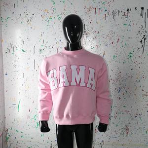 Sweat-shirt à col montant BAMA PINK 100% BLANC avec broderie appliquée, col large, URBAN PRODUCTIONS - Product Image 1