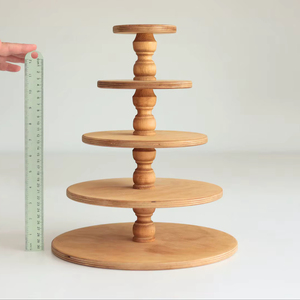 Support à gâteau réglable en bois, écologique et fait main, pour boulangeries et événements - Product Image 1