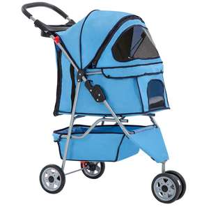 Carrito plegable para mascotas con sistema de bloqueo seguro, protección contra la lluvia y múltiples aberturas de malla, diseño personalizado, para el camping, para uso en exteriores - Product Image 2