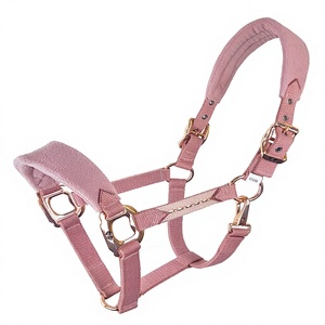 Harnais en cuir rembourré vert avec corde, réglable en nylon PP et ferrures métalliques pour usage équestre - Product Image 3