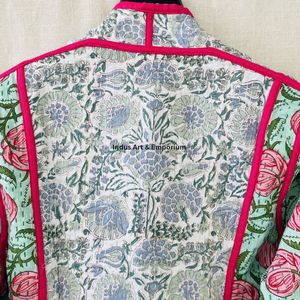 Chaqueta de algodón acolchada vintage hecha a mano, chaqueta de algodón vintage Jaipuri de manga larga - Product Image 5