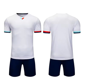 Conjunto de Uniforme de Baloncesto Blanco para Hombre, Camiseta sin Mangas con Cuello en V, Pantalones Cortos Azul Marino, Tela de Malla Transpirable, Cintura Elástica, Equipación de Equipo 100% - Product Image 2