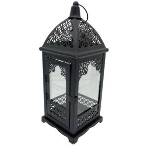 Lanterne suspendue décorative élégante de style marocain en fer noir pour la maison, les mariages, les fêtes, les événements, la décoration intérieure et extérieure - Product Image 1