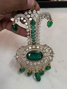 Colgante y Amuleto de Plata 92.5 con Esmeralda Cultivada en Laboratorio, Estilo Indio - Product Image 2