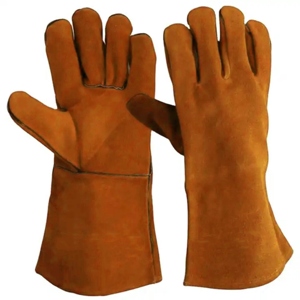 Guantes de Soldadura MIG de Piel de Vacuno Roja Personalizados de Primera Calidad, Resistentes al Calor, Guantes de Seguridad de Cuero de Protección - Product Image 6