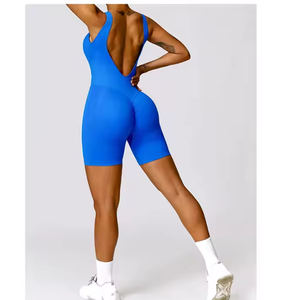 Mono Deportivo para Mujer, Elástico, de una Pieza, Ajustado, sin Costuras, con Estampado Sólido, Transpirable, Ropa Deportiva para Mujer - Product Image 2