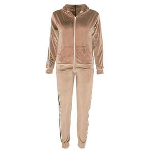 Ensemble de survêtement en velours personnalisé pour femme : sweat à capuche zippé et pantalon de jogging en velours - Product Image 6