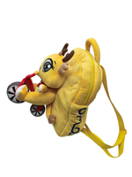 Sac à dos en peluche cerf jaune personnalisé, sac à dos en peluche animal de dessin animé 3D avec détails brodés pour enfants