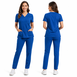 Ensemble de blouses médicales personnalisées, uniforme d'infirmière, tenue d'hôpital, tissu extensible respirant, vêtements de santé, fournisseur en gros aux États-Unis - Product Image 1