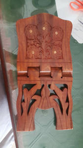 Soporte de Madera Tallado a Mano Vintage, Plegable y Ajustable, para Libros, Biblia, Cuchillos de Cocina, Portátil, Escritorio de Lectura - Product Image 5