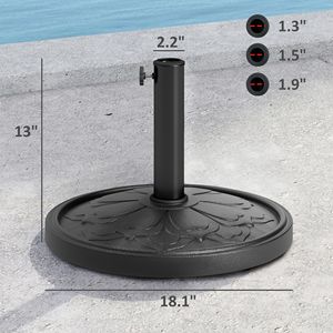 Base per Ombrellone da Esterno in Resina da 26 Libbre, Supporto per Pali da Ombrellone da 1.3'/1.5'/1.9' per Ristoranti - Product Image 3