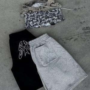 Shorts en jean délavé vintage pour homme, coupe ample, style streetwear décontracté, mode estivale, 100 % coton respirant, écologique, avec cordon de serrage - Product Image 2