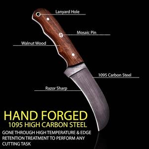 Cuchillo de Caza Artesanal de Acero de Damasco, Espiga Completa, Dureza 56HRC, Hoja Afilada como una Navaja, Punta de Gota de Madera, para Supervivencia al Aire Libre y Cazadores - Product Image 2