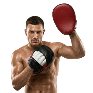 Unique Design Leather Boxing <b>Focus</b> <b>Pads</b> Training Punching Mitts Wrist Support Impact Absorbing Striking MMA & Fitness <b>Pads</b> - Product Image 3