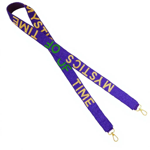 Hook'Em White Webbing <b>Strap</b> with Raised Text Fashionable Bag Accessory - Product Image 4