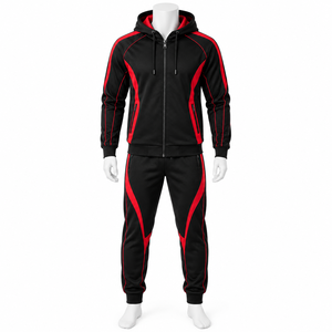 Nouvel ensemble de survêtement d'hiver 2-en-1 imprimé, respirant, à capuche et entièrement zippé, grande taille, épais, pour hommes, vente en gros - Product Image 1