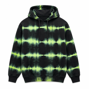 Men's Tie-Dye Hooded Sweatshirt Regular Fit <b>Black</b> Green Casual Pocket Knitted Cotton French Terry Tie Dye <b>Hoodies</b> OEM 2026 - Product Image 1