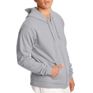 Mens Light Blue Full Zip Hoodie Plain Hooded Sweatshirt Casual Long Sleeve Zip Up Jacket Cotton Blend Fleece Hoodie - Product Image 4