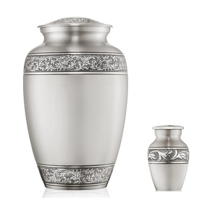 Urne funéraire en métal finition bois élégante, vente en gros, urne de crémation en aluminium de haute qualité pour cendres humaines adultes - Product Image 3