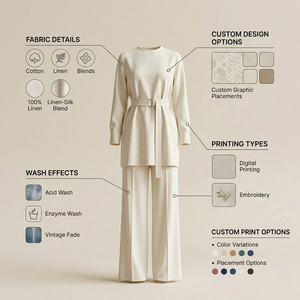 Women's 2-Piece Knitted Long <b>Set</b> Crew Neck Full Sleeve Belted Loose Fit Solid Color Minimalist Daily Wear All Seasons - Product Image 5