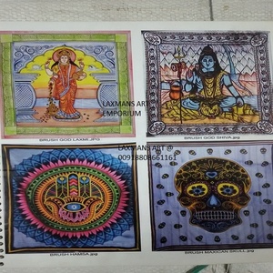 Draps de lit/tentures murales peints à la main en coton mélangé multicolore Fournisseur en gros de tapisserie imprimée de l'Inde - Product Image 3