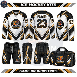 Ensemble de maillot de hockey sur glace, kit uniforme complet, tenue d'équipe professionnelle, maillot en polyester respirant, pantalon, chaussettes, personnalisation OEM ODM, vente en gros - Product Image 2