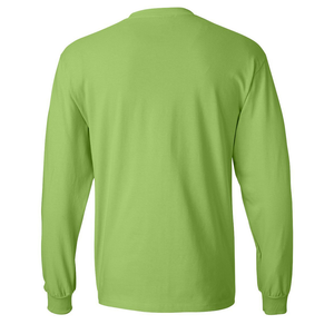 Camiseta de Manga Larga para Hombre 2026 de Alta Calidad, Verde Sólido, 100% Algodón, Cuello Redondo, Corte Regular Informal, Tejido de Punto, Ecológica y de Secado Rápido - Product Image 6