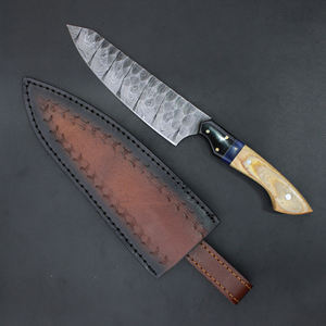 Cuchillo de chef personalizado con mango de acero, cuchillos de Damasco hechos a mano con mango de madera, precio más bajo, cuchillo de chef con tamaño personalizado. - Product Image 3