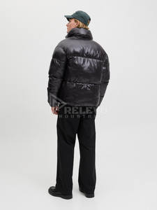 Blouson matelassé pour homme Hip Hop, personnalisé, imperméable, coupe-vent, à capuche, en duvet de canard, pour le printemps, style universitaire, streetwear, veste moto - Product Image 2